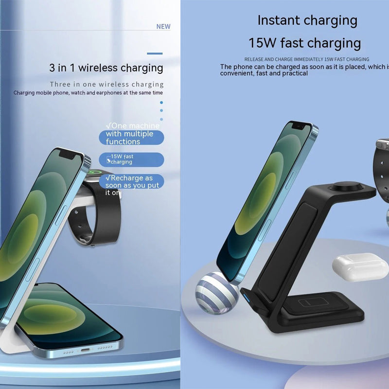Three-in-one Wireless Charger Fast Charging Desktop Vertical