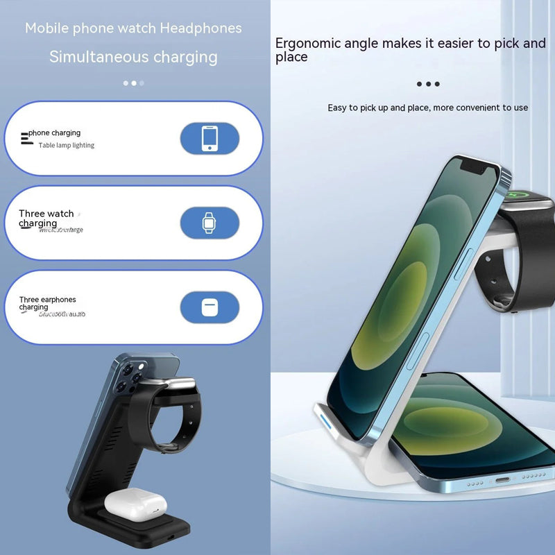 Three-in-one Wireless Charger Fast Charging Desktop Vertical