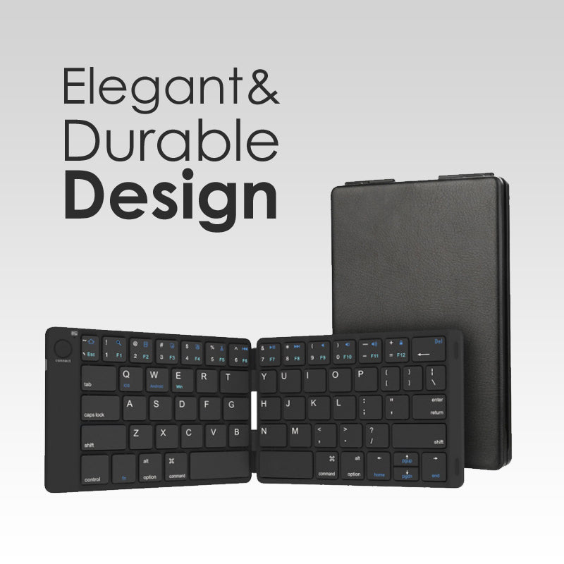 Leather Surface Wireless Mini Bluetooth Folding Keyboard Laptop Tablet Phone Keyboard