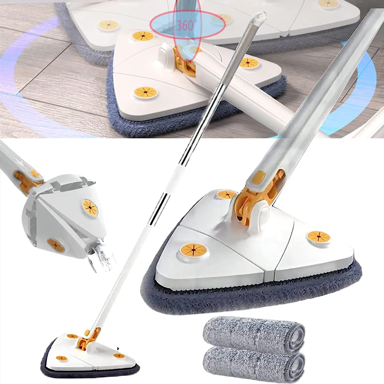 360 Rotating Adjustable Mop – Powerful, Versatile, and Effortless Cleaning!