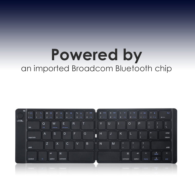 Leather Surface Wireless Mini Bluetooth Folding Keyboard Laptop Tablet Phone Keyboard
